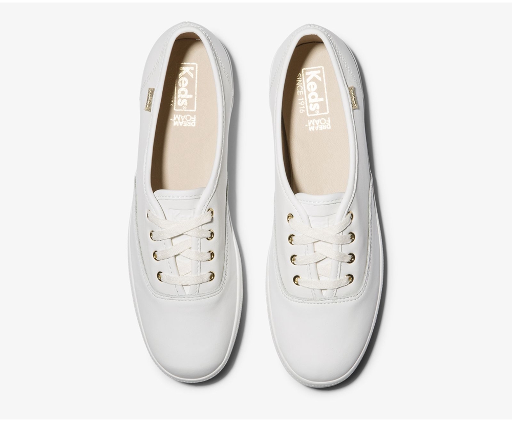 Tenis Keds Mujer Blancos - Champion Luxe Cuero - 7492-GFXAY